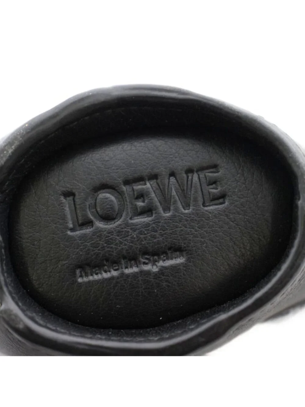 Loewe Elephant Charm Coin Purse Leather Black